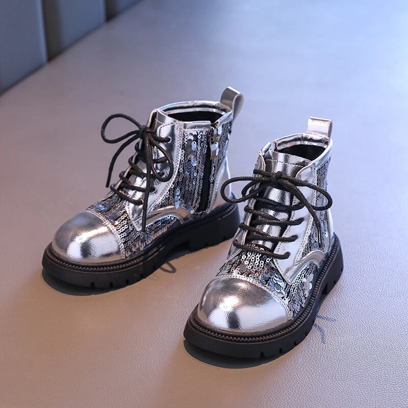 Vaikiški Batai Batai Mergaitei Pavasaris Ruduo Blizgučiai Mažiems Vaikams Trumpi Batai Madingi Nauji Vaikiški Priežastys Apvalūs Aulinukai Kulkšnies Batai Užtrauktukas