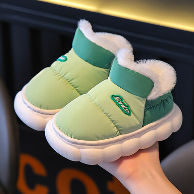 Mood Talvine Lastekate Konts kohev sussid Poisid Tüdrukud Saapad Libisemiskindlad Soe Lamedad Kodu Lastele libisemine Puuvillapolsterdatud kingad