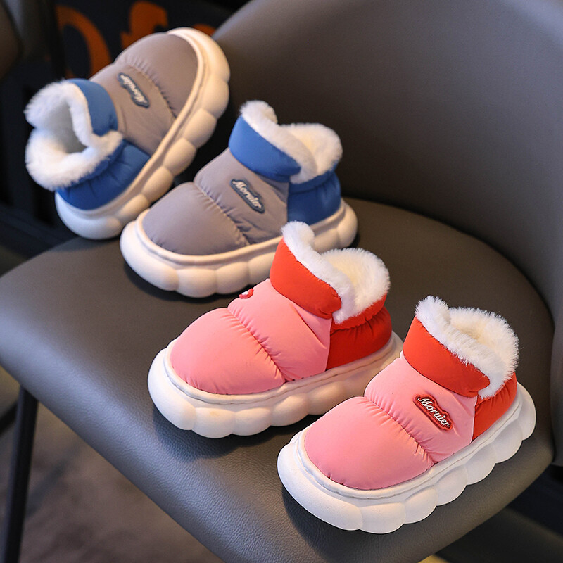 Mood Talvine Lastekate Konts kohev sussid Poisid Tüdrukud Saapad Libisemiskindlad Soe Lamedad Kodu Lastele libisemine Puuvillapolsterdatud kingad