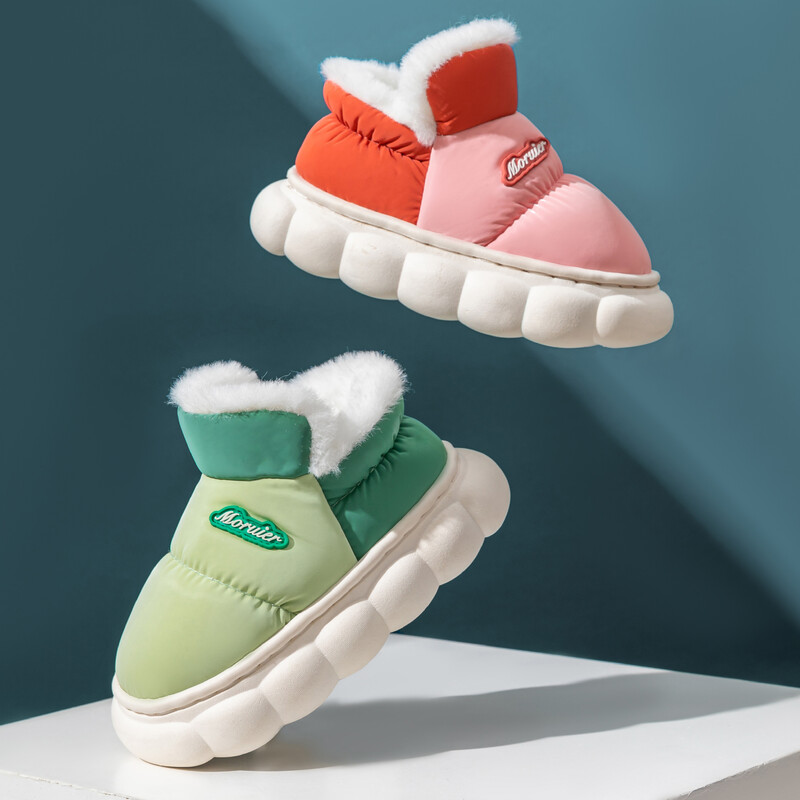 Mood Talvine Lastekate Konts kohev sussid Poisid Tüdrukud Saapad Libisemiskindlad Soe Lamedad Kodu Lastele libisemine Puuvillapolsterdatud kingad