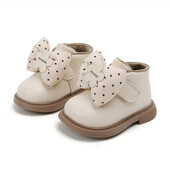 2022. gada jauni rudens/ziemas zābaki, ādas, mazuļu, bērnu zābaki, tauriņveida mezgli, potītes, modes mazi zēni, meitenes, silti zābaki, ES 15-25