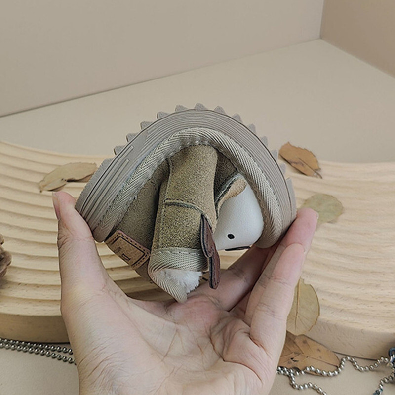 2024. gada jauni ziemas apavi zīdaiņiem Ādas silti plīša dzīvnieku karikatūras apavi Neslīdoša gumijas zole Modes mazuļu, meiteņu zēnu zābaki 15-25