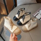 2023 Άνοιξη φθινόπωρο Κορεάτικο στυλ Παιδικά αναπνεύσιμα κορίτσια Κοντές μπότες που ράβουν αντιολισθητικά Απλά χαριτωμένα χρώματα που ταιριάζουν Παιδικές μπότες PU