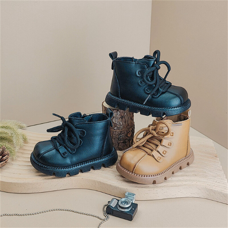 2024. gada jauni rudens bērnu zābaki zēniem Ādas mīksta zole, ūdensnecaurlaidīga, bērnu puszābaki Modes mazuļu meiteņu zābaki Eu 15-25