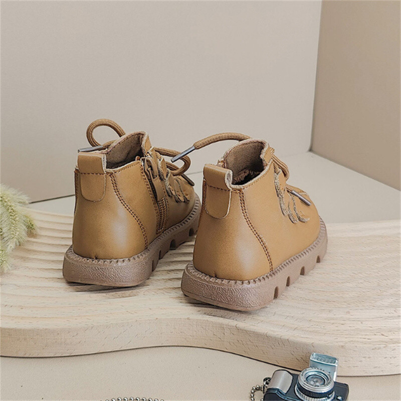 2024. gada jauni rudens bērnu zābaki zēniem Ādas mīksta zole, ūdensnecaurlaidīga, bērnu puszābaki Modes mazuļu meiteņu zābaki Eu 15-25