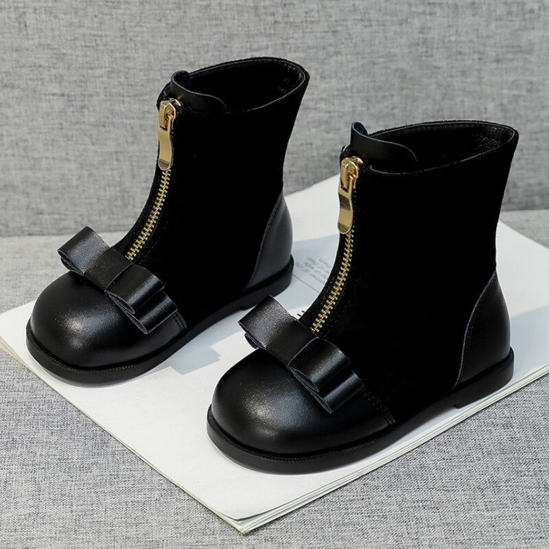 Bērnu zābaki Bērnu modes bērnu princeses apavi ziemas apavi meitenēm Bērnu apavi meitenei Plaform Boot rāvējslēdzēja puszābaki