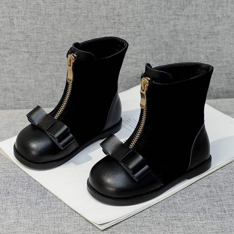 Bērnu zābaki Bērnu modes bērnu princeses apavi ziemas apavi meitenēm Bērnu apavi meitenei Plaform Boot rāvējslēdzēja puszābaki