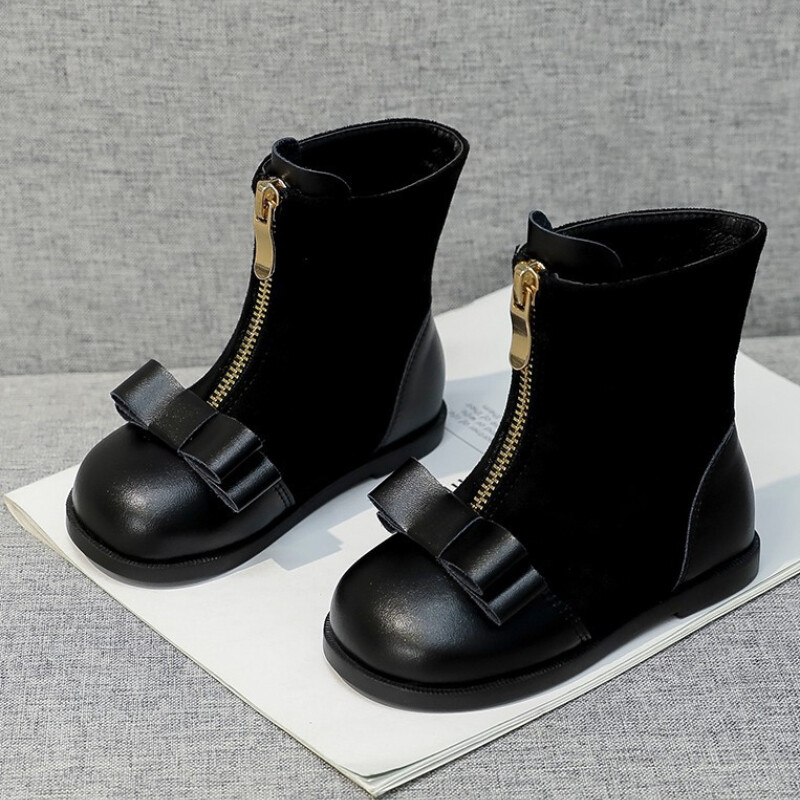 Bērnu zābaki Bērnu modes bērnu princeses apavi ziemas apavi meitenēm Bērnu apavi meitenei Plaform Boot rāvējslēdzēja puszābaki