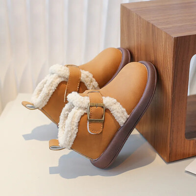 2023 Χειμερινές παιδικές βαμβακερές μπότες αστραγάλου Causal Παιδικές μπότες χιονιού για εξωτερικούς χώρους Ζεστές μόδας για κορίτσια Κοντές βελούδινες μπότες