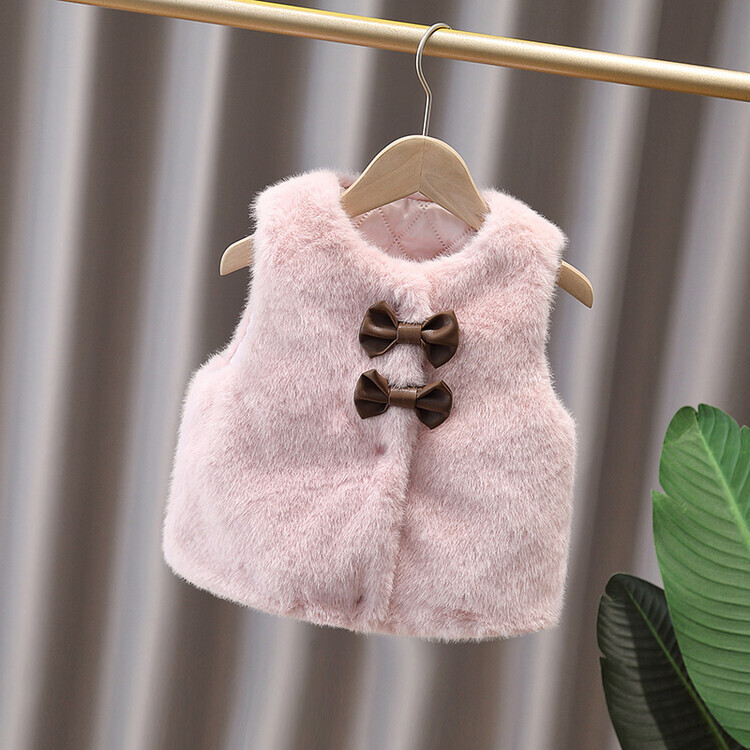 Kažokādas veste meitenēm 2024. gada rudens un ziemas sezonai, jauna stila moderna silta veste mazai meitenei ārējā veste, vilnas džemperis