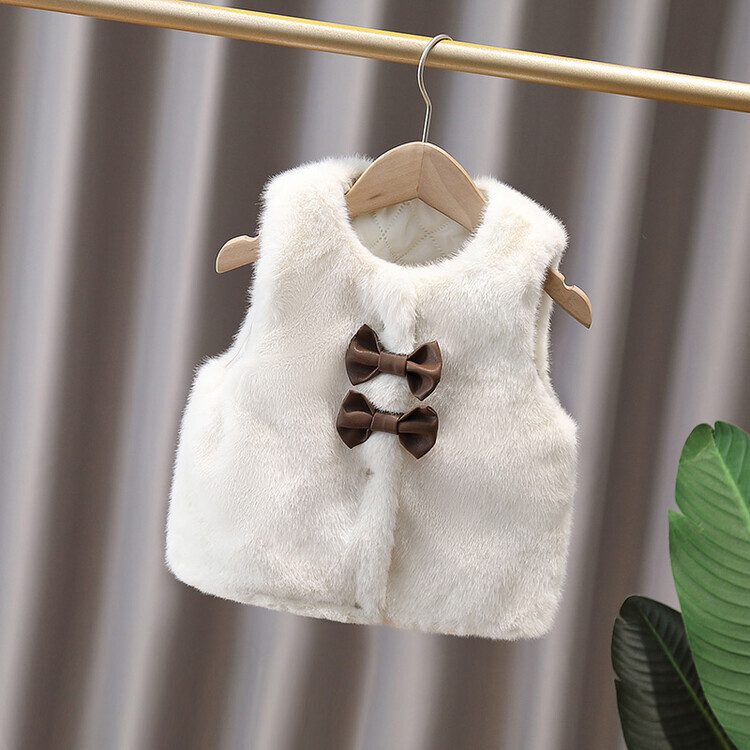 Kažokādas veste meitenēm 2024. gada rudens un ziemas sezonai, jauna stila moderna silta veste mazai meitenei ārējā veste, vilnas džemperis