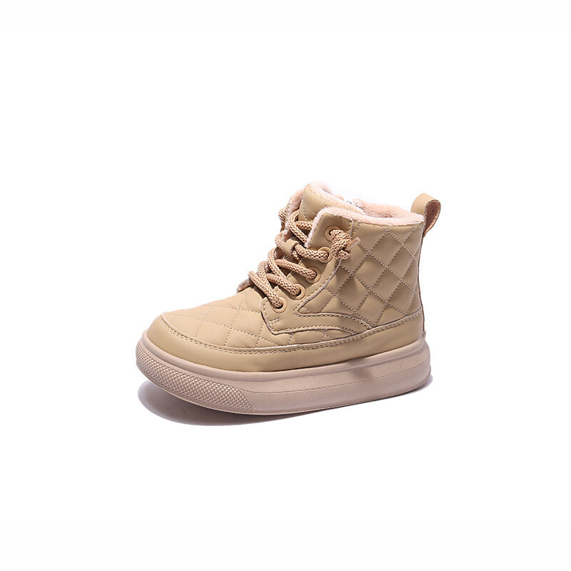 Bērnu siltās kokvilnas kurpes vidējā augšā Jauni ziemas modes zēnu sabiezināti kokvilnas zābaki Meiteņu ūdensizturīgi modes ikdienas kokvilnas apavi