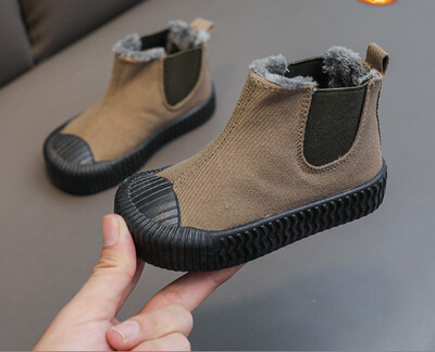 Χειμωνιάτικο μαλλί Έφηβος για κορίτσια Chelsea Μπότες ζεστές παιδικές μπότες μόδας Big boys Μπότες χιονιού PU Δερμάτινα πάνινα παπούτσια μωρά παιδικά