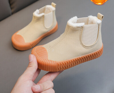 Χειμωνιάτικο μαλλί Έφηβος για κορίτσια Chelsea Μπότες ζεστές παιδικές μπότες μόδας Big boys Μπότες χιονιού PU Δερμάτινα πάνινα παπούτσια μωρά παιδικά