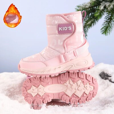 Gamykliniai vaikiški sniego batai Žieminiai vandeniui atsparūs vilnos pamušalas pastorintos medvilnės batai neslystantys šiauriniai dideli medvilniniai batai