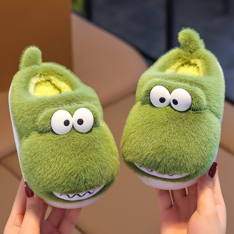 Jaunas ziemas jaukas multfilmas dinozaurs bērniem siltas mīkstas neslīdošas pūkainas čības meitenēm zēniem iekštelpu mūļiem bērniem mājas kokvilnas apavi