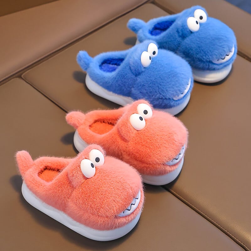 Jaunas ziemas jaukas multfilmas dinozaurs bērniem siltas mīkstas neslīdošas pūkainas čības meitenēm zēniem iekštelpu mūļiem bērniem mājas kokvilnas apavi