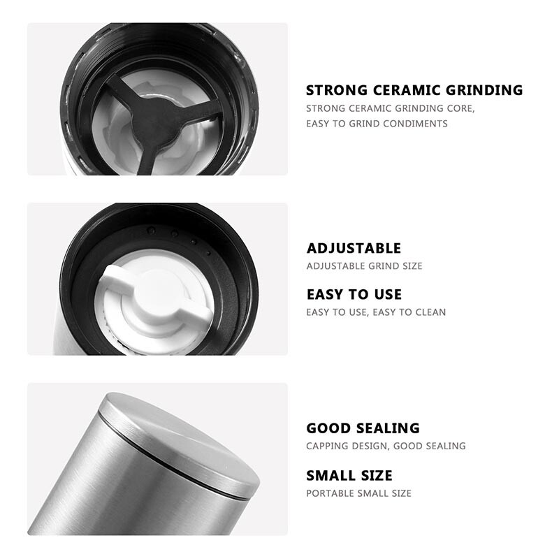 Só- és fűszerkeverők Borsdaráló rozsdamentes acél tengeri só borsdaráló kézi borsdaráló Konyhai eszközök Fűszeres üveg