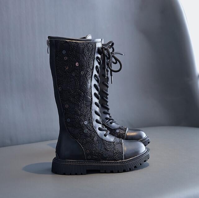 Cizme lungi pentru copii pentru fete baieti iarna la moda noua cizme de zapada in stil britanic moale, confortabil, anti-alunecos, pantofi versatili