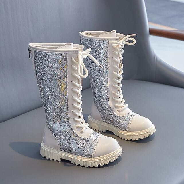 Cizme lungi pentru copii pentru fete baieti iarna la moda noua cizme de zapada in stil britanic moale, confortabil, anti-alunecos, pantofi versatili