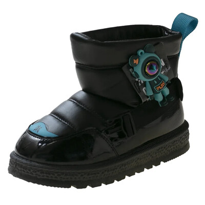 Ziemas bērnu kokvilnas zābaki ar flīsu oderi, silti, biezi, īsi zābaki Mārtiņa zābaki āra sniega zābaki zēniem un meitenēm