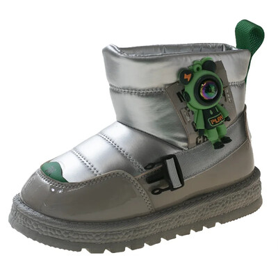 Ziemas bērnu kokvilnas zābaki ar flīsu oderi, silti, biezi, īsi zābaki Mārtiņa zābaki āra sniega zābaki zēniem un meitenēm