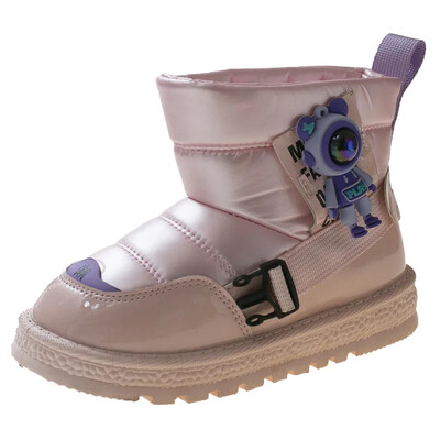 Ziemas bērnu kokvilnas zābaki ar flīsu oderi, silti, biezi, īsi zābaki Mārtiņa zābaki āra sniega zābaki zēniem un meitenēm