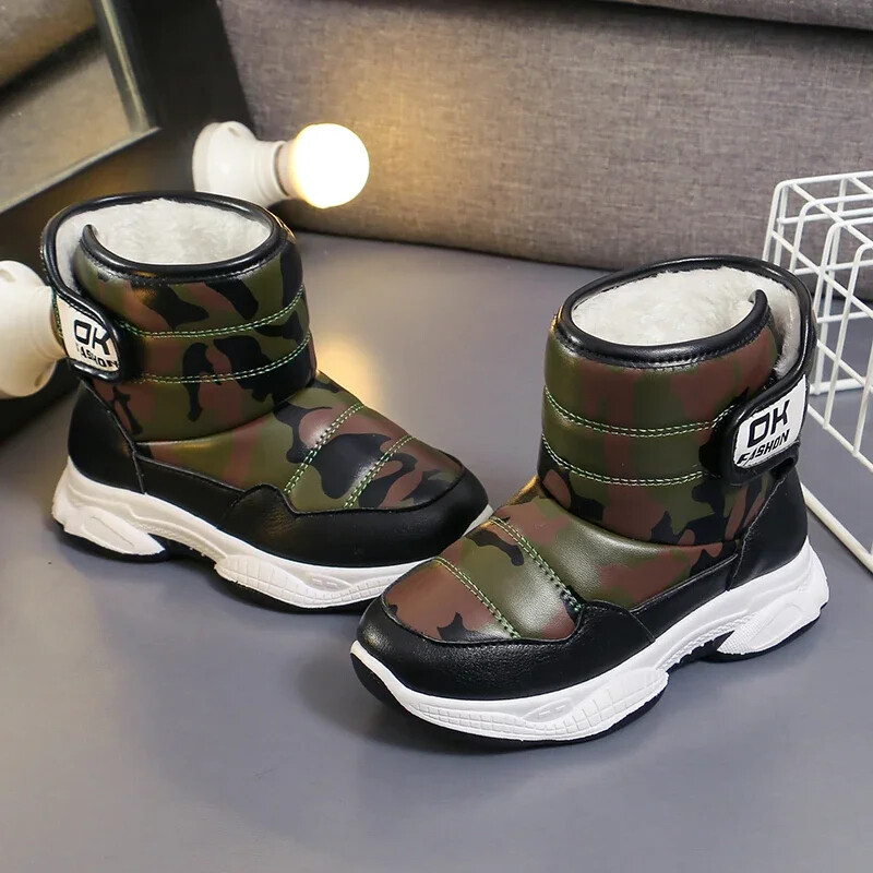 Παιδικές μπότες χιονιού για κορίτσια αγόρια Χειμώνας 2024 Νέα μόδα Κορεάτικο στιλ Ευέλικτο μαλακό πάτο Αντιολισθητικά casual ζεστά παπούτσια