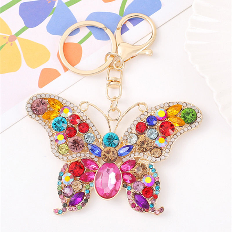 Tarpvalstybinis išpardavimas drugelio formos raktų pakabukas kalnų krištolo kandžių raktų pakabukas metalinis pakabukas maža dovana