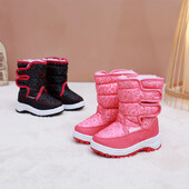 Liela izmēra zēnu un meiteņu sniega zābaki 22-33 izmēra zābaki, sabiezināti aukstumizturīgi un neslīdoši bērnu kokvilnas puszābaki