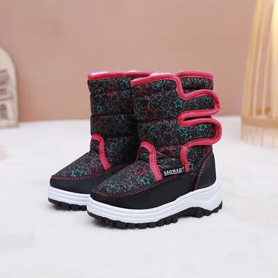 Liela izmēra zēnu un meiteņu sniega zābaki 22-33 izmēra zābaki, sabiezināti aukstumizturīgi un neslīdoši bērnu kokvilnas puszābaki