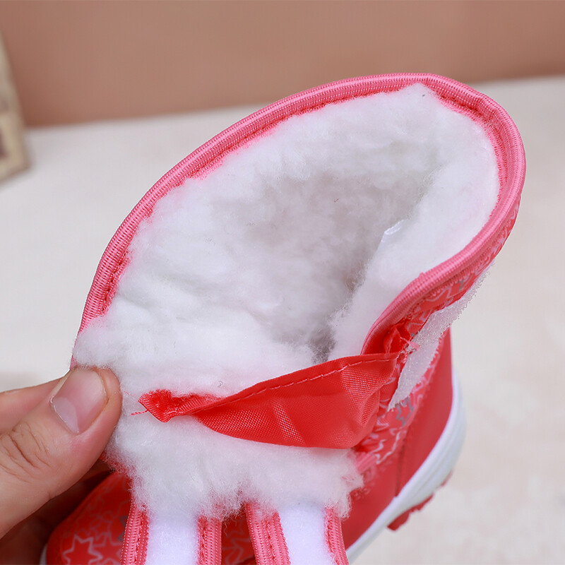 Liela izmēra zēnu un meiteņu sniega zābaki 22-33 izmēra zābaki, sabiezināti aukstumizturīgi un neslīdoši bērnu kokvilnas puszābaki