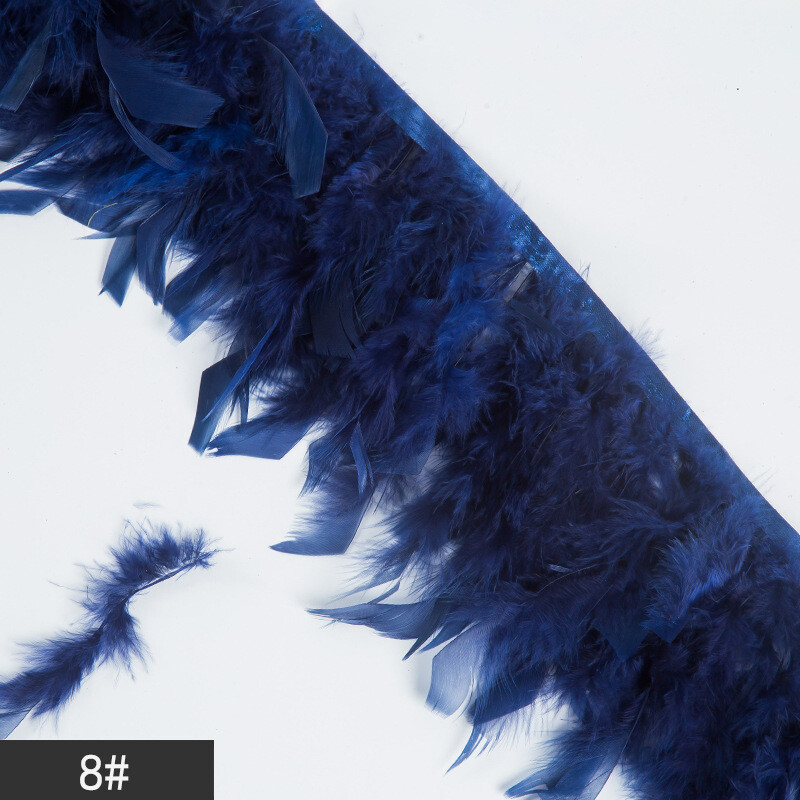 Gamintojas paruoštas Pūkuotas spalvingas nėrinis Dekoratyvinis ugniai atsparus paklodės kraštų apšvietimas pagalvės apdaila kalakutienos plunksnų kraštas