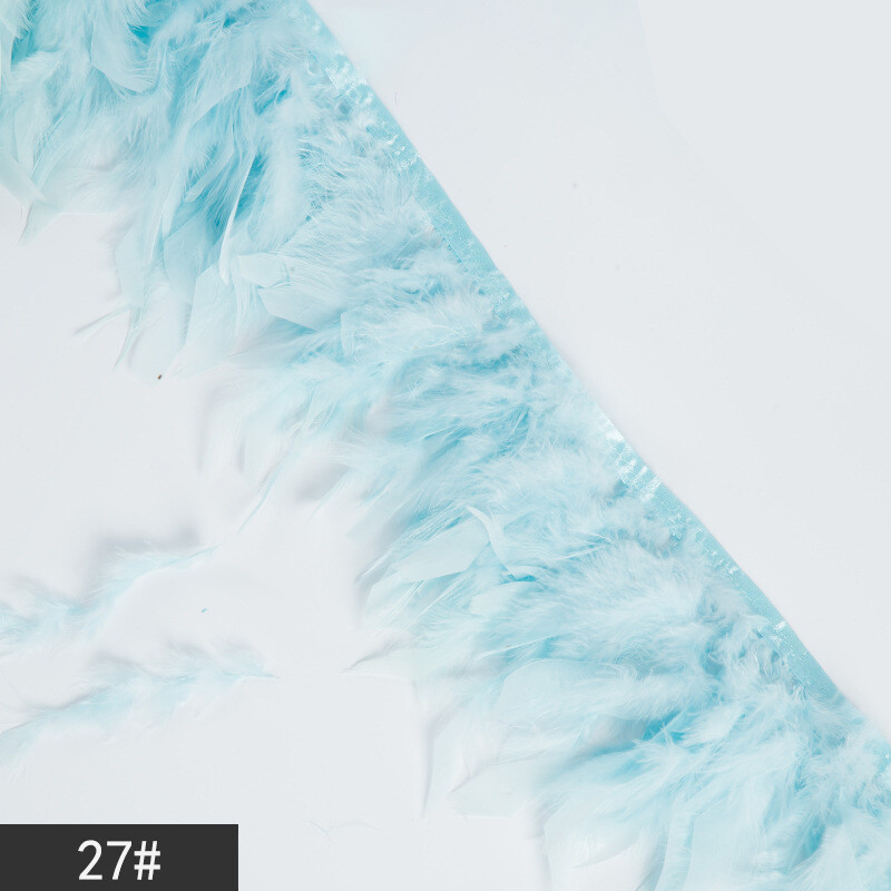 Gamintojas paruoštas Pūkuotas spalvingas nėrinis Dekoratyvinis ugniai atsparus paklodės kraštų apšvietimas pagalvės apdaila kalakutienos plunksnų kraštas