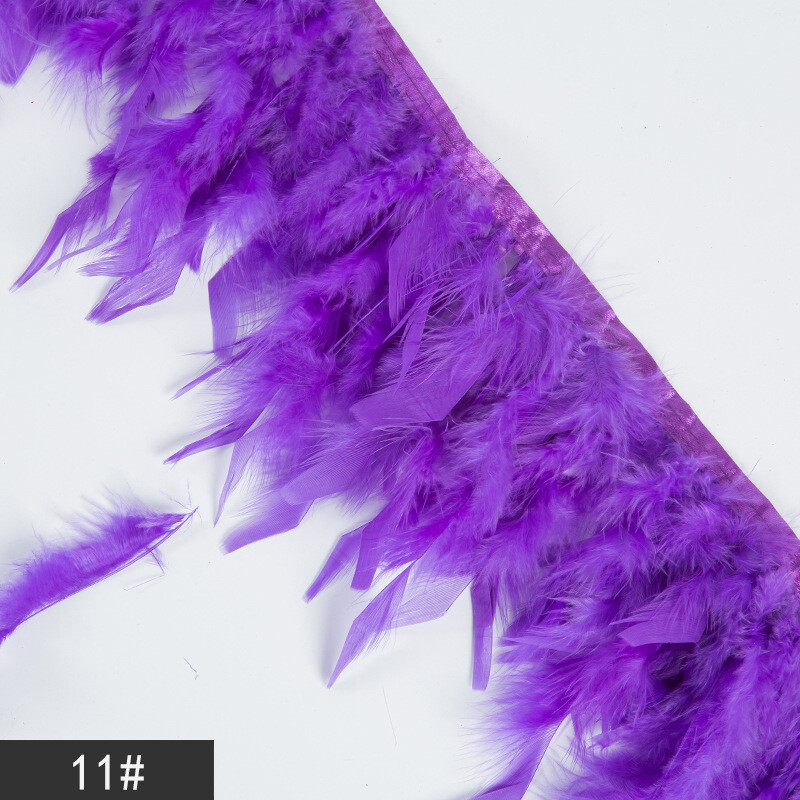 Gamintojas paruoštas Pūkuotas spalvingas nėrinis Dekoratyvinis ugniai atsparus paklodės kraštų apšvietimas pagalvės apdaila kalakutienos plunksnų kraštas