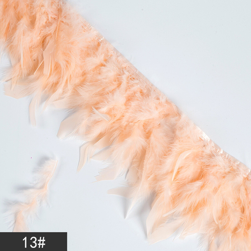 Gamintojas paruoštas Pūkuotas spalvingas nėrinis Dekoratyvinis ugniai atsparus paklodės kraštų apšvietimas pagalvės apdaila kalakutienos plunksnų kraštas