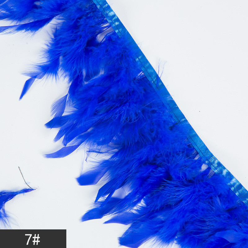 Gamintojas paruoštas Pūkuotas spalvingas nėrinis Dekoratyvinis ugniai atsparus paklodės kraštų apšvietimas pagalvės apdaila kalakutienos plunksnų kraštas