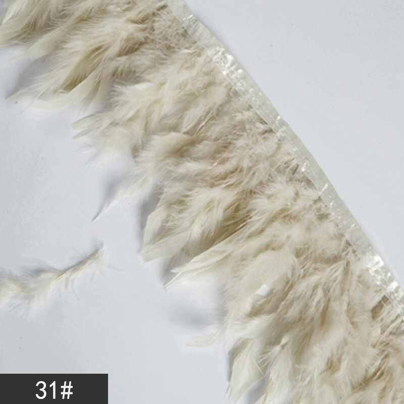 Gamintojas paruoštas Pūkuotas spalvingas nėrinis Dekoratyvinis ugniai atsparus paklodės kraštų apšvietimas pagalvės apdaila kalakutienos plunksnų kraštas