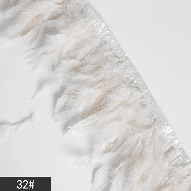 Gamintojas paruoštas Pūkuotas spalvingas nėrinis Dekoratyvinis ugniai atsparus paklodės kraštų apšvietimas pagalvės apdaila kalakutienos plunksnų kraštas