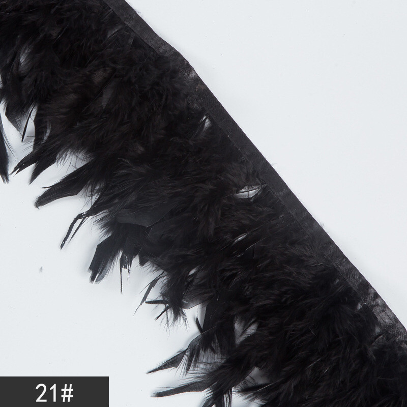 Gamintojas paruoštas Pūkuotas spalvingas nėrinis Dekoratyvinis ugniai atsparus paklodės kraštų apšvietimas pagalvės apdaila kalakutienos plunksnų kraštas