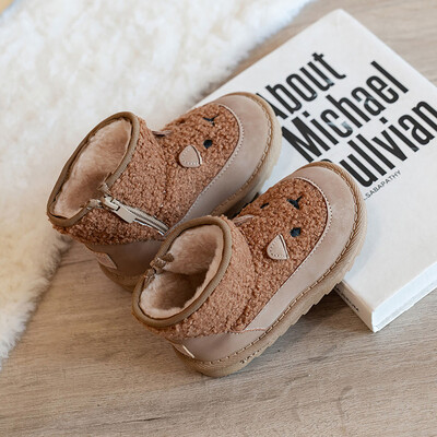 Čizme za snijeg od umjetnog krzna za djecu 2024. Plišane čizme za djevojčice sa slatkim crtanim filmovima Debele tople pamučne cipele za djecu Zimske čizme