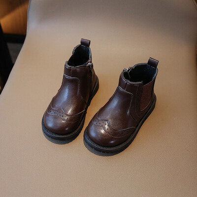 Bērnu zābaki, neslīdoši, nodilumizturīgi, mīksta apakša, bērnu zēnu meiteņu apavi Skaisti, moderni sānu rāvējslēdzējs, bērnu neslīdoši puszābaki