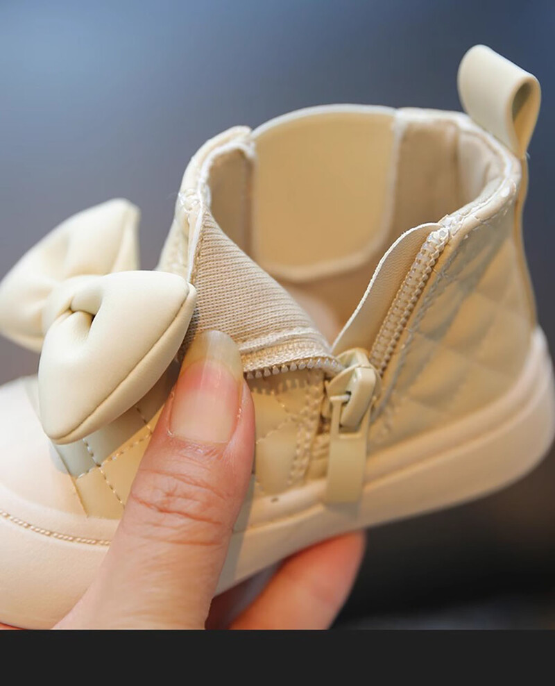 Mergaičių žieminiai batai korėjietiško stiliaus Mieli lankai pliušiniai batai rudeniniai žieminiai batai mažiems vaikams Minkštu padu Pirmo žingsnio batai mergaitėms