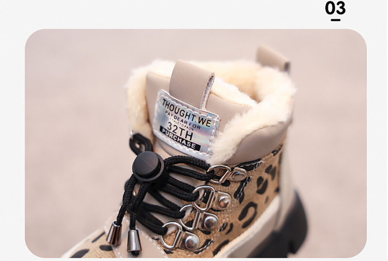 Χειμερινές μπότες χιονιού για παιδιά Χοντρά παπούτσια από ψεύτικη γούνα για έφηβες PU Δερμάτινα αδιάβροχα βελούδινα μεγάλα κορίτσια