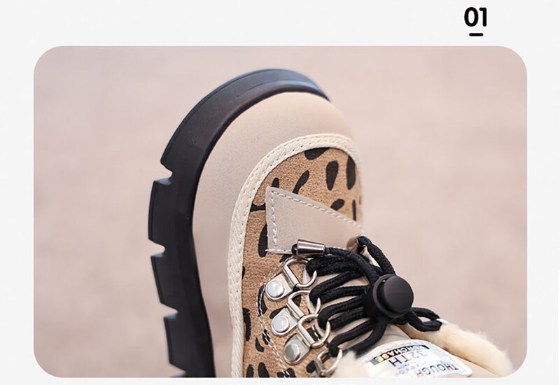 Χειμερινές μπότες χιονιού για παιδιά Χοντρά παπούτσια από ψεύτικη γούνα για έφηβες PU Δερμάτινα αδιάβροχα βελούδινα μεγάλα κορίτσια