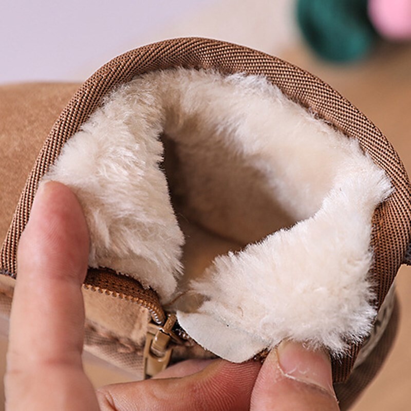 2024 Νέες χειμερινές μπότες χιονιού δερμάτινες ζεστές, βελούδινες, αντιολισθητικές μπότες για μικρά αγόρια