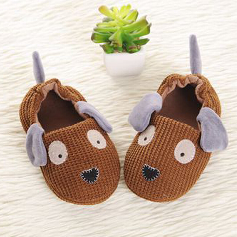 Modes Toddler Zēniem Čības Ziemas Trikotāžas Zīdaiņu Loafers Plīša Siltas Karikatūras Suņi Gumijas zole Bērni Mājas Apavi Mājas Apavi