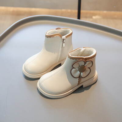 Παιδικά κοντά μποτάκια αδιάβροχα αντιολισθητικά χειμωνιάτικα νέα μόδα βρετανική βελούδινη πριγκίπισσα Ankle Botas για αγόρια Δερμάτινα μποτάκια αστραγάλου