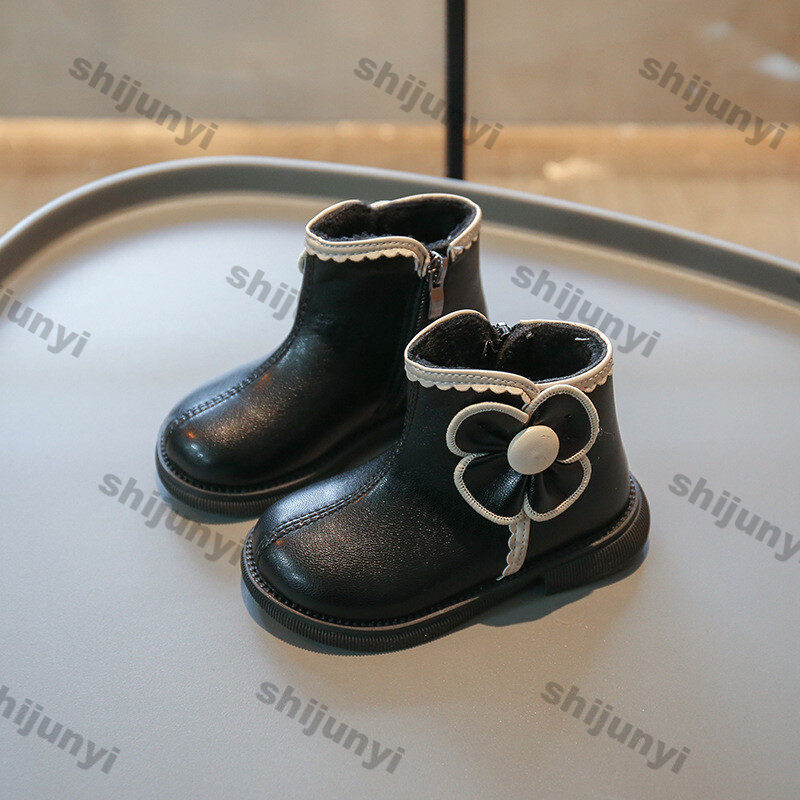 Παιδικά κοντά μποτάκια αδιάβροχα αντιολισθητικά χειμωνιάτικα νέα μόδα βρετανική βελούδινη πριγκίπισσα Ankle Botas για αγόρια Δερμάτινα μποτάκια αστραγάλου