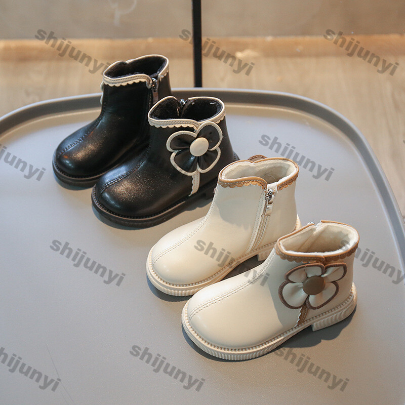 Παιδικά κοντά μποτάκια αδιάβροχα αντιολισθητικά χειμωνιάτικα νέα μόδα βρετανική βελούδινη πριγκίπισσα Ankle Botas για αγόρια Δερμάτινα μποτάκια αστραγάλου